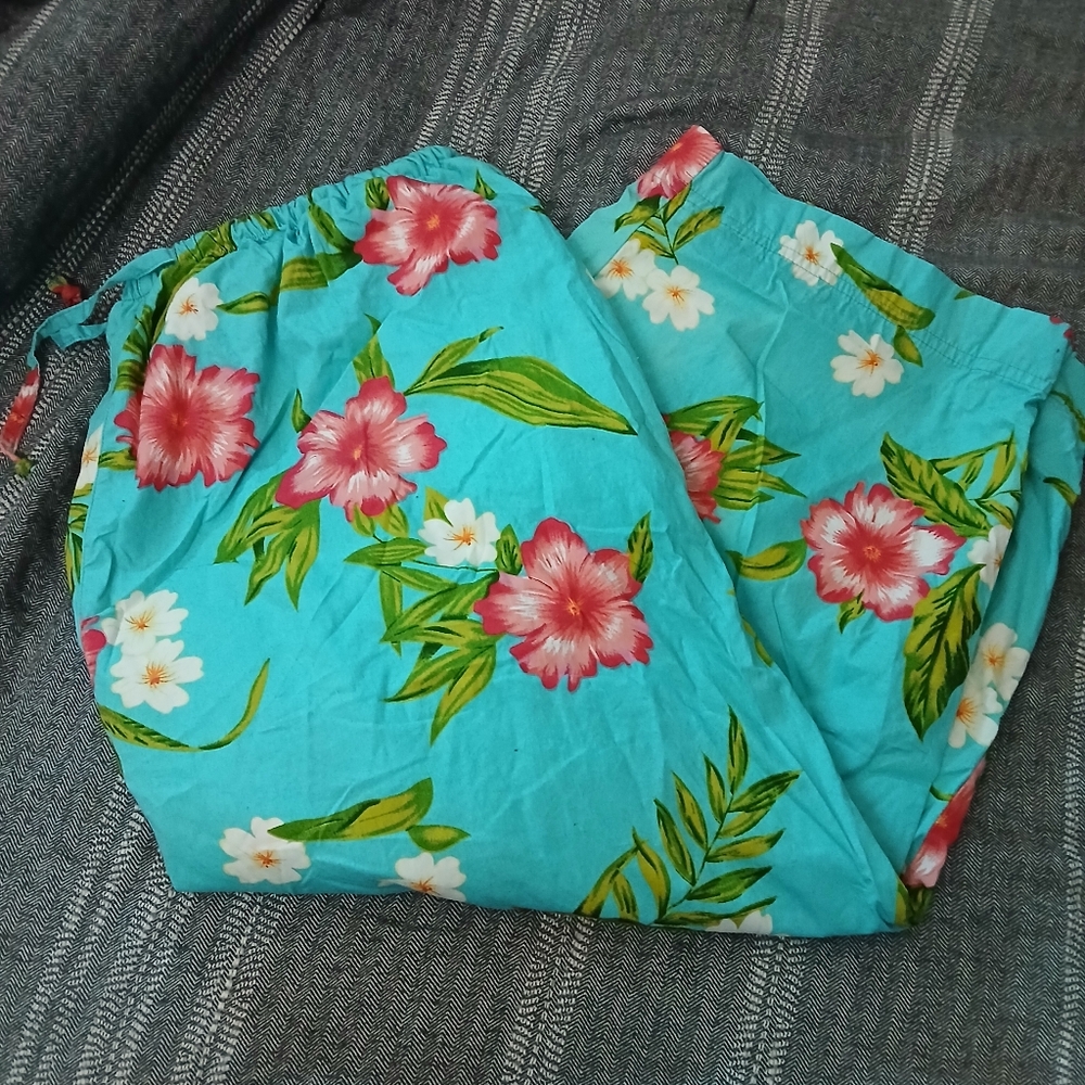 NWOT Victoria Jones PLUS 1X Tropical Capri Gouchos - LINEN 100% Cotton! 🌴